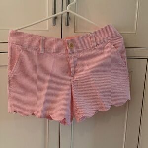 Lilly Pulitzer Pink Striped Scalloped Shorts